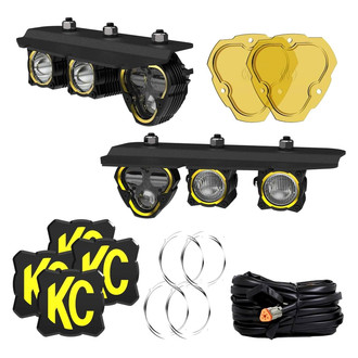 KC HiLiTES® - Fog Light Location Mounted Flex Era™ Series 3.5" 2x55W/4x23W Combo Beam LED Light Kit