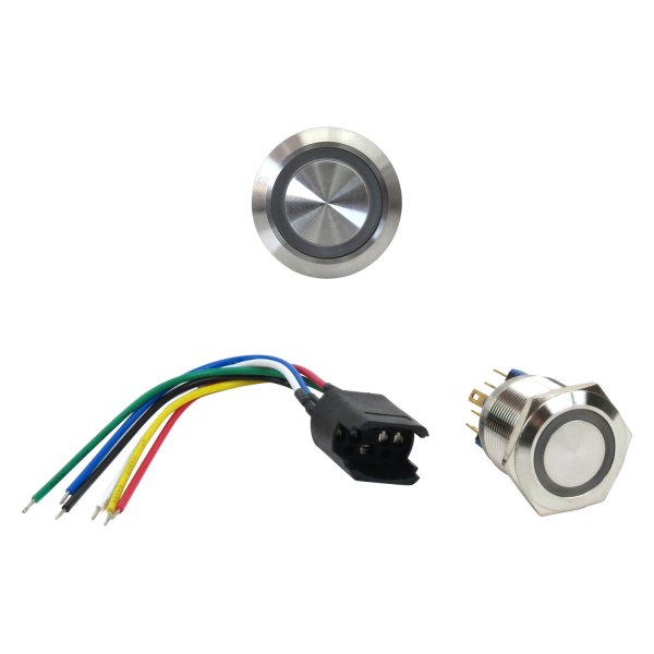  Keep It Clean® - 22 mm Latching Billet Button with Wire Harness