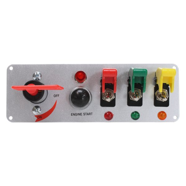  Keep It Clean® - Switch Panel with 3 Toggle Switches Engine Start Button and Battery Disconnect