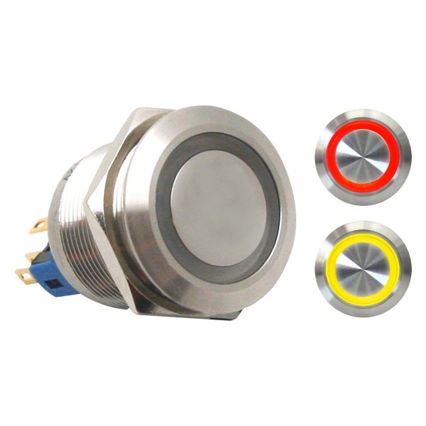  Keep It Clean® - 22 mm Billet Alluminum Momentary Red/Yellow LED Switch Button