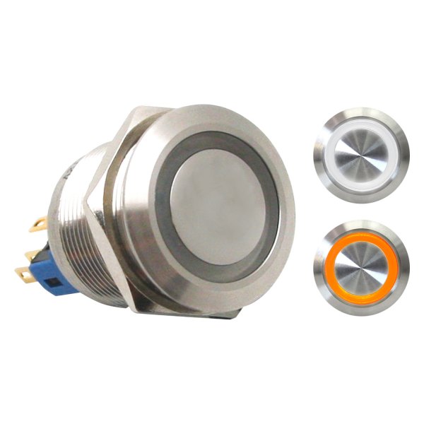 Keep It Clean® - 22 mm Momentary Billet Alluminum White/Orange LED Switch Button