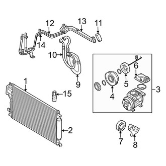 Kia OE - Air Conditioner & Heater - Condenser, Compressor & Lines (2.0L)