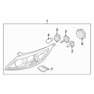 Kia OE - Front Lamps - Headlamp Components (With HID Lamps)