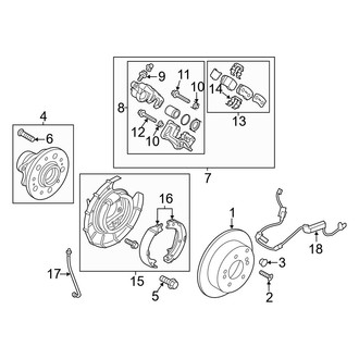 Kia OE - Rear Suspension - Brake Components (FWD)