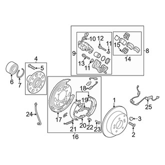 Kia OE - Rear Suspension - Brake Components (AWD)