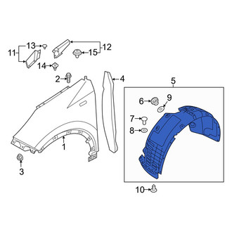 Kia OE - Front Left Fender Splash Shield