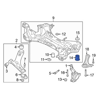 Kia OE - Rear Forward Suspension Crossmember Insulator