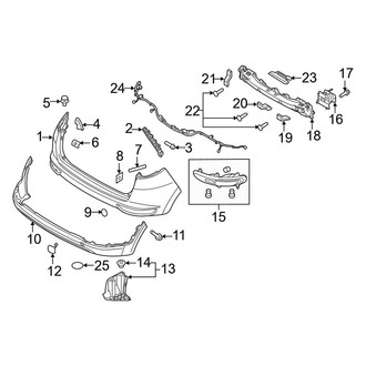 Kia OE - Rear Bumper - Bumper & Components (W/O Park Assistant), (EX / LX)