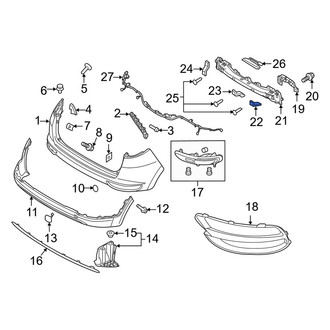 Kia OE - Rear Right Lower Bumper Impact Bar Brace