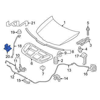 Kia OE - Hood Prop Rod Clip