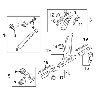 Kia OE - Pillars, Rocker & Floor - Interior Trim (EX / LX / SX / SX Prestige / X-Line / X-Pro / X-Pro Prestige)