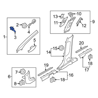 Kia OE - Inner Body A-Pillar Trim Panel Clip