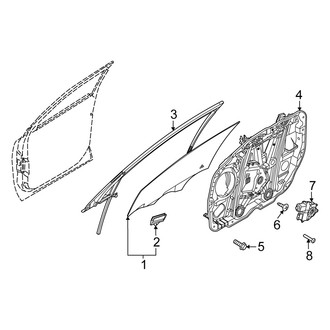 Kia OE - Front Door - Glass & Hardware (EX / LX / SX / SX Prestige / X-Line / X-Pro / X-Pro Prestige)