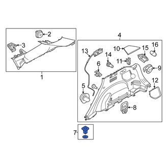 Kia OE - Interior Quarter Panel Trim Panel Grommet