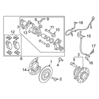 Kia OE - Rear Suspension - Brake Components (AWD)