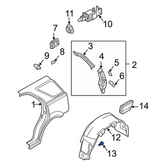 Kia OE - Quarter Panel Splash Shield Clip