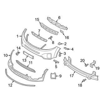 Kia OE - Front Bumper - Bumper & Components (W/O Steel Skid Plates)