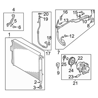 Kia OE - Air Conditioner & Heater - Condenser, Compressor & Lines (3.3L)