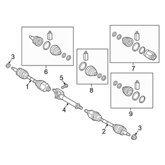 Kia OE - Front Suspension - Drive Axles (3.3L)