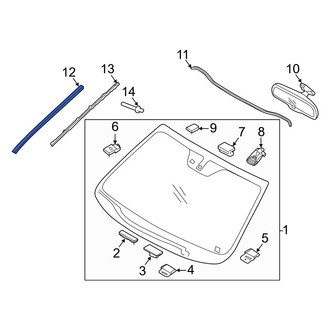 Kia OE - Front Left Windshield Molding