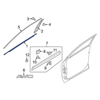 Kia OE - Front Right Door Belt Molding