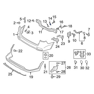 Kia OE - Rear Center Bumper Impact Bar Bracket