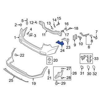 Kia OE - Rear Left Bumper Cover Spacer Panel
