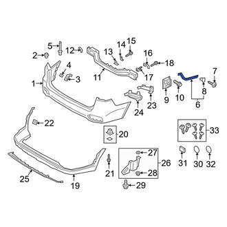 Kia OE - Rear Right Upper Bumper Cover Bracket