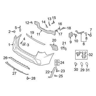 Kia OE - Rear Bumper - Bumper & Components (1-Piece Bumper Cover, Covers & Brackets)