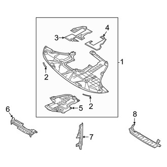 Kia OE - Radiator Support - Splash Shields (Hybrid EX / Hybrid S / Plug-In Hybrid SX / Plug-in Hybrid SX Prestige)
