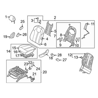 Kia OE - Seats & Tracks - Driver Seat Components (With Power), (EX / S / SX / SX Prestige / X-Line EX / X-Line S / X-Line SX Prestige / X-Pro)