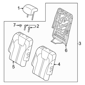 Kia OE - Seats & Tracks - Second Row Seats (40% Side, Seat Back Components Split Bench), (LX / S / X-Line S)