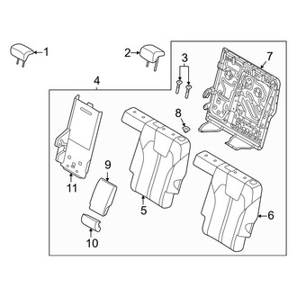 Kia OE - Seats & Tracks - Second Row Seats (60% Side, Seat Back Components Split Bench), (LX / S / X-Line S)