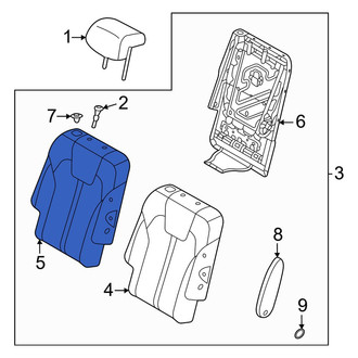 Kia OE - Center Right Seat Back Cushion Cover