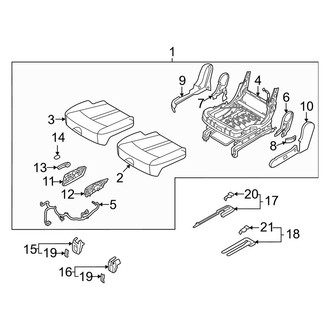 Kia OE - Seats & Tracks - Second Row Seats (Captains Chairs, Right Side, Seat Cushion Components), (EX / SX / X-Line EX / X-Line SX Prestige / X-Pro SX Prestige)