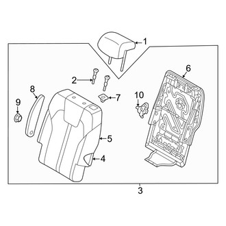 Kia OE - Seats & Tracks - Second Row Seats (Captains Chairs, Left Side, Seat Back Components), (EX / SX / SX Prestige / X-Line EX / X-Line SX Prestige / X-Pro)