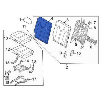 Kia OE - Center Left Seat Back Cushion Cover