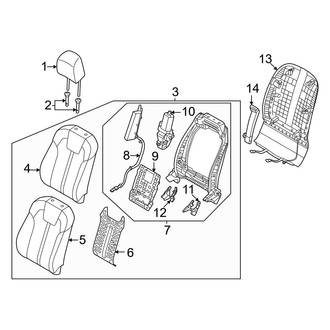 Kia OE - Seats & Tracks - Passenger Seat Components (Seat Back Components), (Hybrid EX / Hybrid SX Prestige / Plug-In Hybrid EX / Plug-in Hybrid SX Prestige)