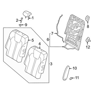 Kia OE - Seats & Tracks - Second Row Seats (Right Side Seat, Back Components), (Hybrid EX / Hybrid SX Prestige / Plug-In Hybrid EX / Plug-in Hybrid SX Prestige)