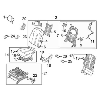 Kia OE - Seats & Tracks - Driver Seat Components (Hybrid EX / Hybrid SX Prestige / Plug-in Hybrid SX Prestige)
