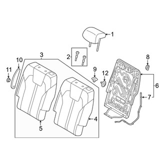 Kia OE - Seats & Tracks - Second Row Seats (Left Side, Seat Back Components), (Hybrid EX / Hybrid SX Prestige / Plug-In Hybrid EX / Plug-in Hybrid SX Prestige)