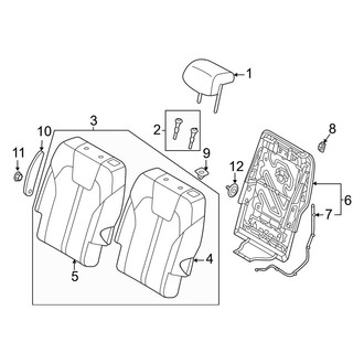 Kia OE - Seats & Tracks - Second Row Seats (Left Side, Seat Back Components), (Hybrid EX / Hybrid SX Prestige / Plug-in Hybrid SX Prestige)