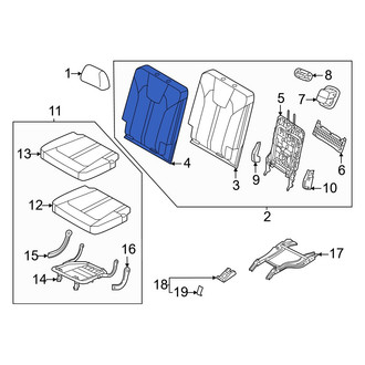 Kia OE - Center Left Seat Back Cushion Cover