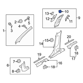 Kia OE - Upper Body B-Pillar Trim Panel Clip