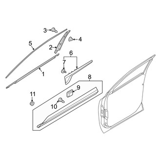 Kia OE - Front Door - Exterior Trim (W/O Gloss Black Body Side Trim)