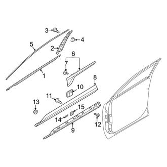 Kia OE - Front Door - Exterior Trim (With Gloss Black Body Side Trim), (EX / LX / S / SX / SX Prestige / X-Line EX / X-Line S / X-Line SX Prestige)