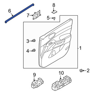 Kia OE - Front Left Door Window Belt Weatherstrip