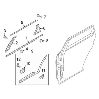 Kia OE - Rear Door - Exterior Trim (Hybrid EX / Hybrid S / Plug-In Hybrid SX / Plug-in Hybrid SX Prestige)