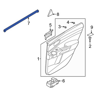 Kia OE - Rear Left Door Window Belt Weatherstrip