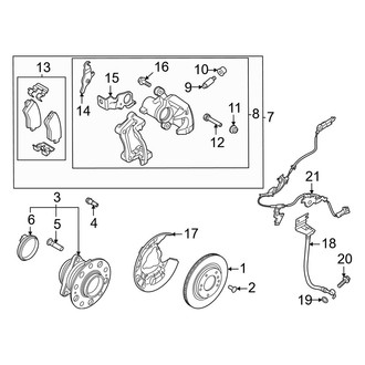 Kia OE - Rear Suspension - Brake Components (W/O Electronic Parking Brake), (LX FWD)